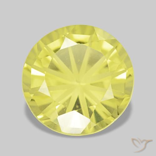 Quartzo amarelo natural 2,79ct, corte redondo, VVS