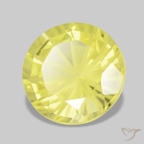Quartzo amarelo natural 2,79ct, corte redondo, VVS