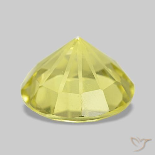 Quartzo amarelo natural 2,79ct, corte redondo, VVS