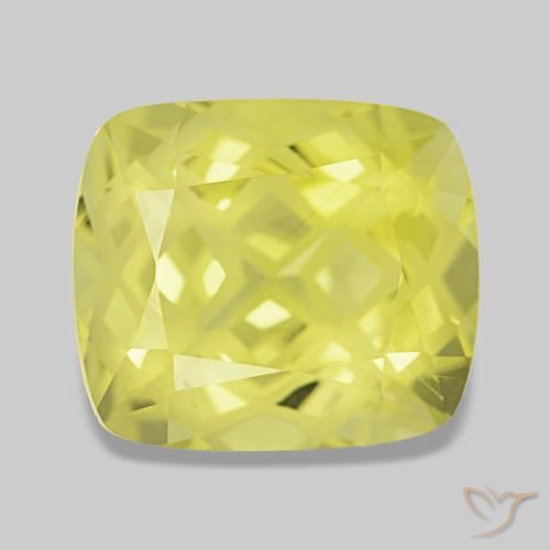 Quartzo amarelo natural 4,81ct, almofada cortada, VVS