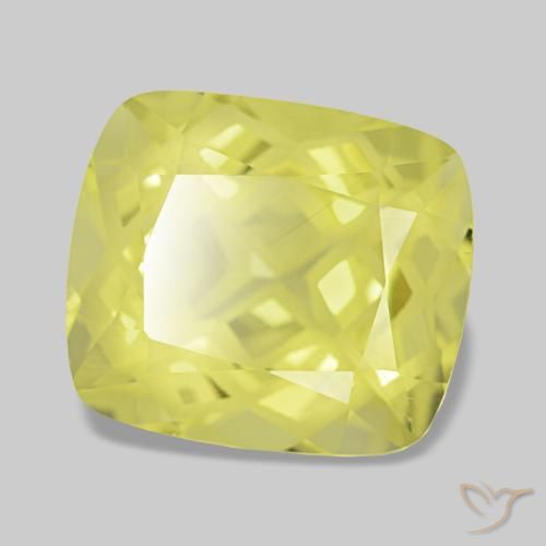 Quartzo amarelo natural 4,81ct, almofada cortada, VVS