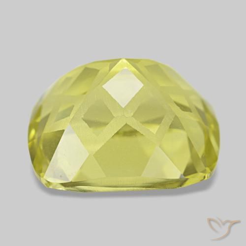 Quartzo amarelo natural 4,81ct, almofada cortada, VVS