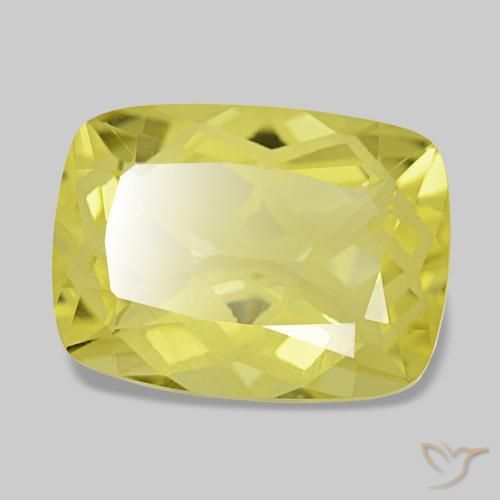 Quartzo amarelo natural 5,60ct, almofada cortada, VVS