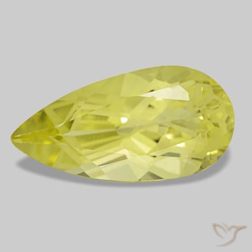 Quartzo amarelo natural 4,70ct, formato de pêra, VVS