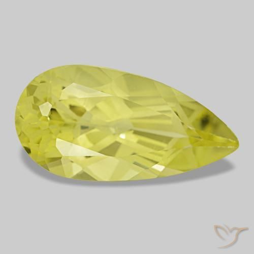 Quartzo amarelo natural 4,70ct, formato de pêra, VVS