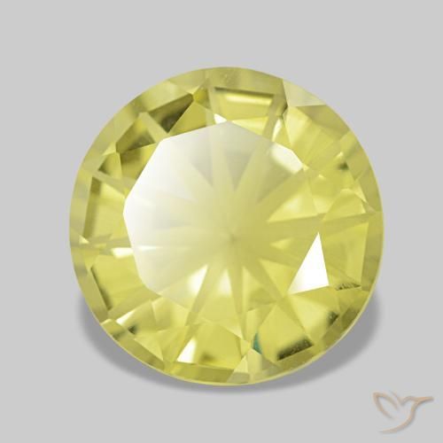 Quartzo amarelo natural 2,51ct, corte redondo, VVS