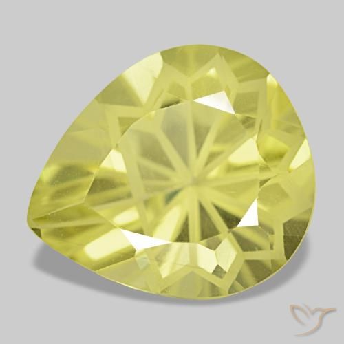 5.44ct amarelo quartzo, formato de pêra, VS