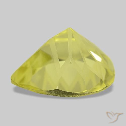 Quartzo amarelo natural 5,44ct, formato de pêra, VS