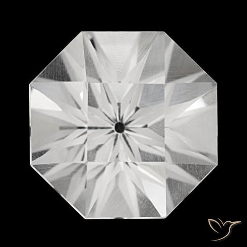 Quartzo branco natural 23,18ct, corte esmeralda, VVS-VS