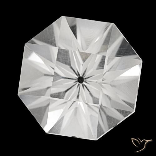 Quartzo branco natural 23,18ct, corte esmeralda, VVS-VS