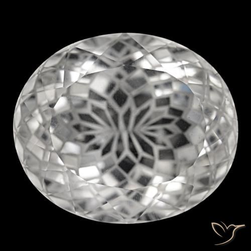 Quartzo branco natural 57,71ct, corte oval, VVS