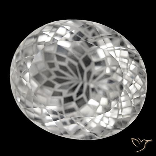 Quartzo branco natural 57,71ct, corte oval, VVS