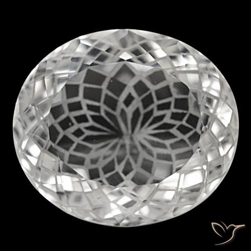 Quartzo branco natural 52,40ct, corte oval, VVS-VS