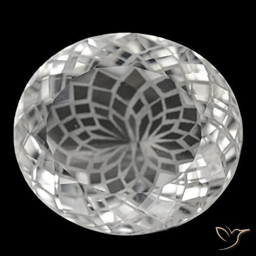 Quartzo branco natural 52,40ct, corte oval, VVS-VS