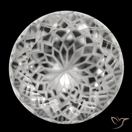 Quartzo branco natural 38,74ct, corte redondo, VVS
