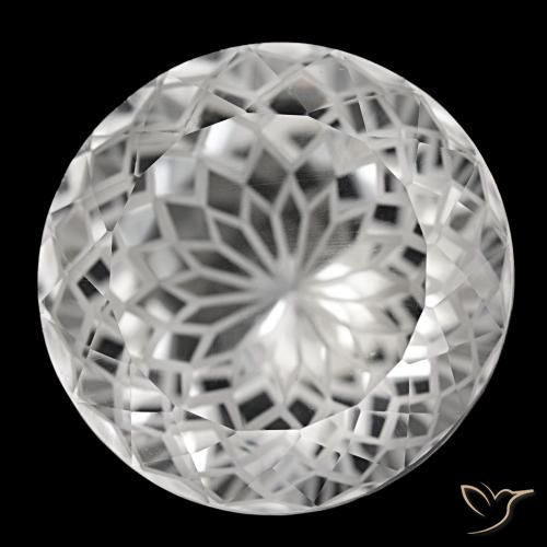Quartzo branco natural 38,74ct, corte redondo, VVS