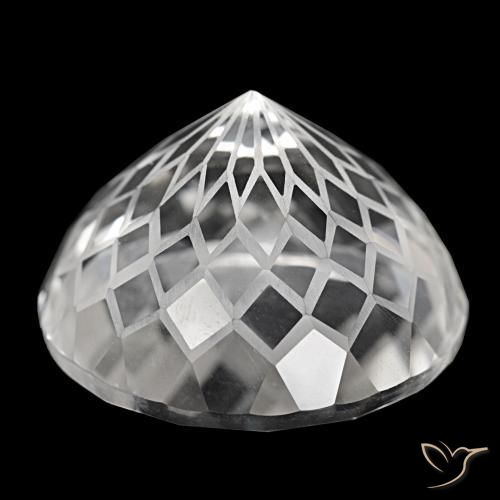 Quartzo branco natural 38,74ct, corte redondo, VVS