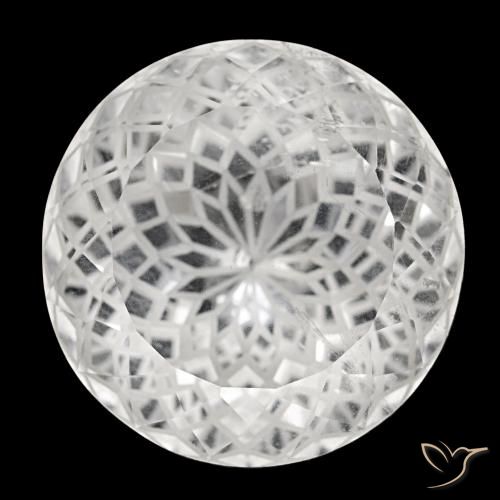 Quartzo branco natural 77,33ct, corte redondo, VS