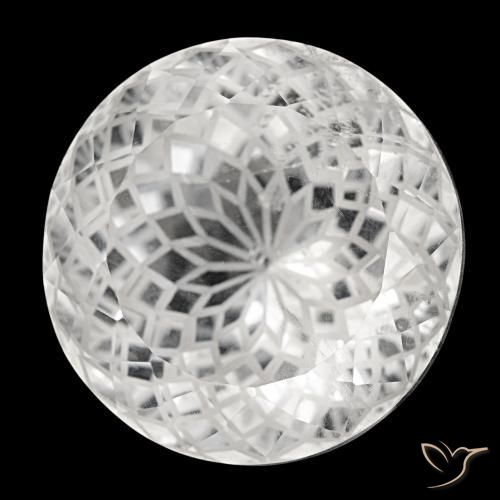 Quartzo branco natural 77,33ct, corte redondo, VS