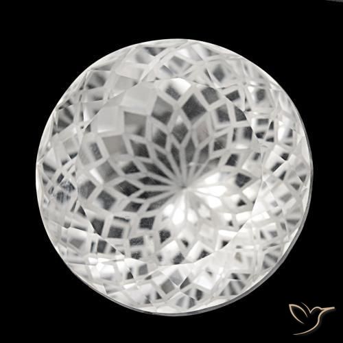 Quartzo branco natural 51,15ct, corte redondo, VVS-VS