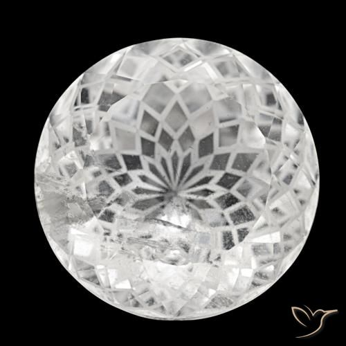 Quartzo branco natural 39,82ct, corte redondo, VS-SI