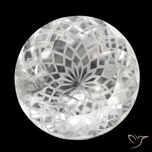 Quartzo branco natural 39,82ct, corte redondo, VS-SI