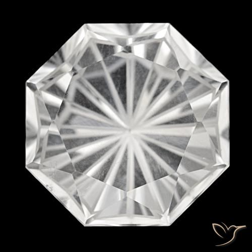 Quartzo branco natural 48,56ct, corte esmeralda, VS