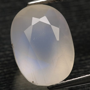 Pedra da Lua Arco-íris Branco Natural 6.67ct, Transparente, Transparente/Translúcido