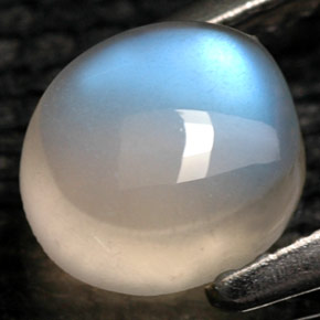 Pedra da lua arco-íris branco natural 1,09ct, transparente, transparente/translúcido