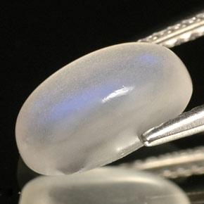Pedra da lua arco-íris branco natural 1,80ct, transparente, transparente/translúcido