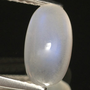 Pedra da lua arco-íris branco natural 1,80ct, transparente, transparente/translúcido