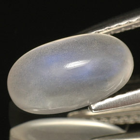 Pedra da lua arco-íris branco natural 1,80ct, transparente, transparente/translúcido