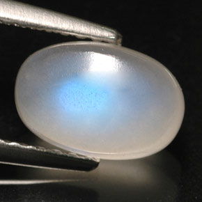 Pedra da lua arco-íris branco natural 2,15ct, transparente, transparente/translúcido