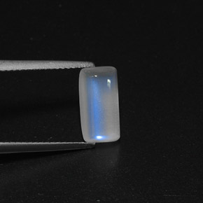 Pedra da lua arco-íris branco natural 2,62ct, transparente, transparente/translúcido