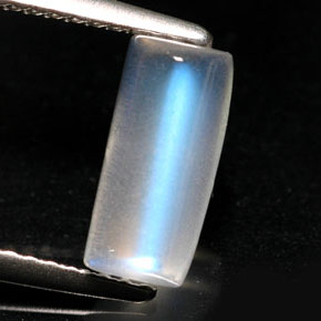 Pedra da lua arco-íris branco natural 1,88ct, transparente, transparente/translúcido