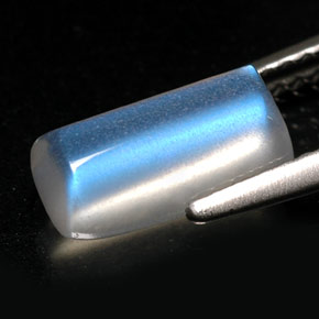 Pedra da lua arco-íris branco natural 1,88ct, transparente, transparente/translúcido