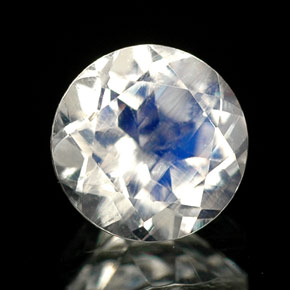 Pedra da lua arco-íris azul natural 0,79ct, corte redondo, VS