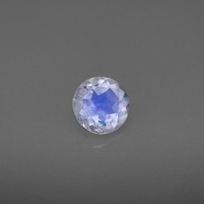 Pedra da lua arco-íris branco natural 0,71ct, transparente, transparente/translúcido