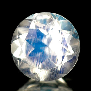 Pedra da lua arco-íris branco natural 0,80ct, transparente, transparente/translúcido