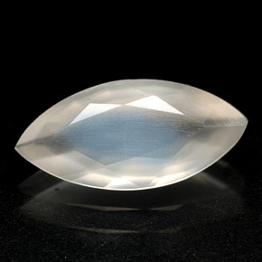 Pedra da Lua Arco-íris Branco azulado Natural 1.64ct, Transparente, Transparente/Translúcido