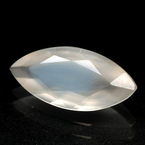Pedra da Lua Arco-íris Branco azulado Natural 1.64ct, Transparente, Transparente/Translúcido