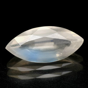Pedra da lua arco-íris branco natural 1,58ct, transparente, transparente/translúcido