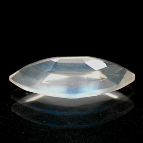 Pedra da lua arco-íris branco natural 1,58ct, transparente, transparente/translúcido