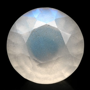 Pedra da lua arco-íris branco natural 2,34ct, transparente, transparente/translúcido