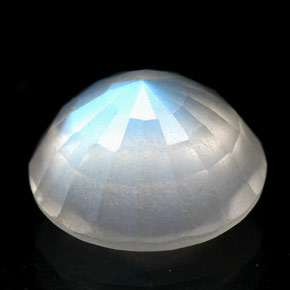 Pedra da lua arco-íris branco natural 2,34ct, transparente, transparente/translúcido
