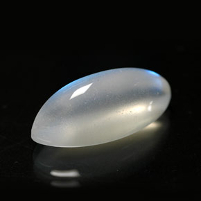 Pedra da Lua Arco-íris Branco azulado Natural 8.94ct, Transparente, Transparente/Translúcido