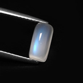 Pedra da lua arco-íris branco natural 1,86ct, transparente, transparente/translúcido