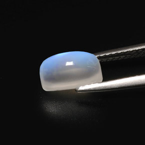 Pedra da lua arco-íris branco natural 1,86ct, transparente, transparente/translúcido