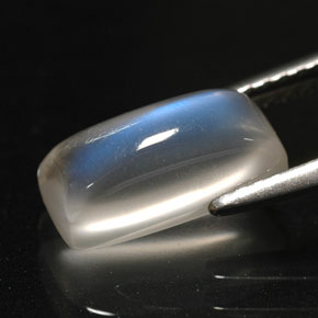 Pedra da lua arco-íris branco natural 2,51ct, transparente, transparente/translúcido