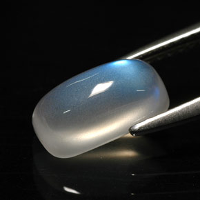 Pedra da lua arco-íris branco natural 2,11ct, transparente, transparente/translúcido